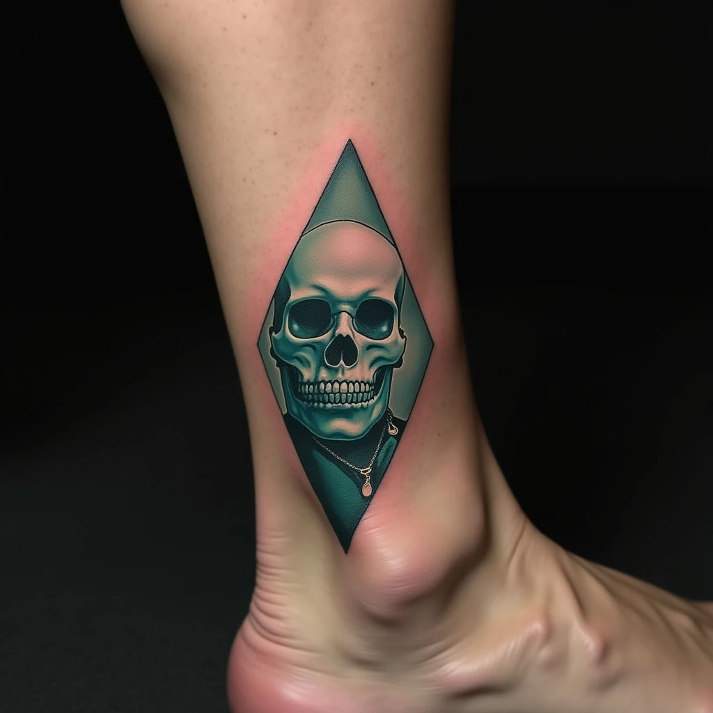 XXL Ankle Tattoo Ideas in Stunning Realism (Blue & Green)