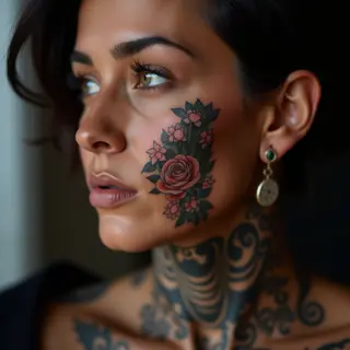 XXL Face Tattoos for Women: Stunning Micro-Realism Designs