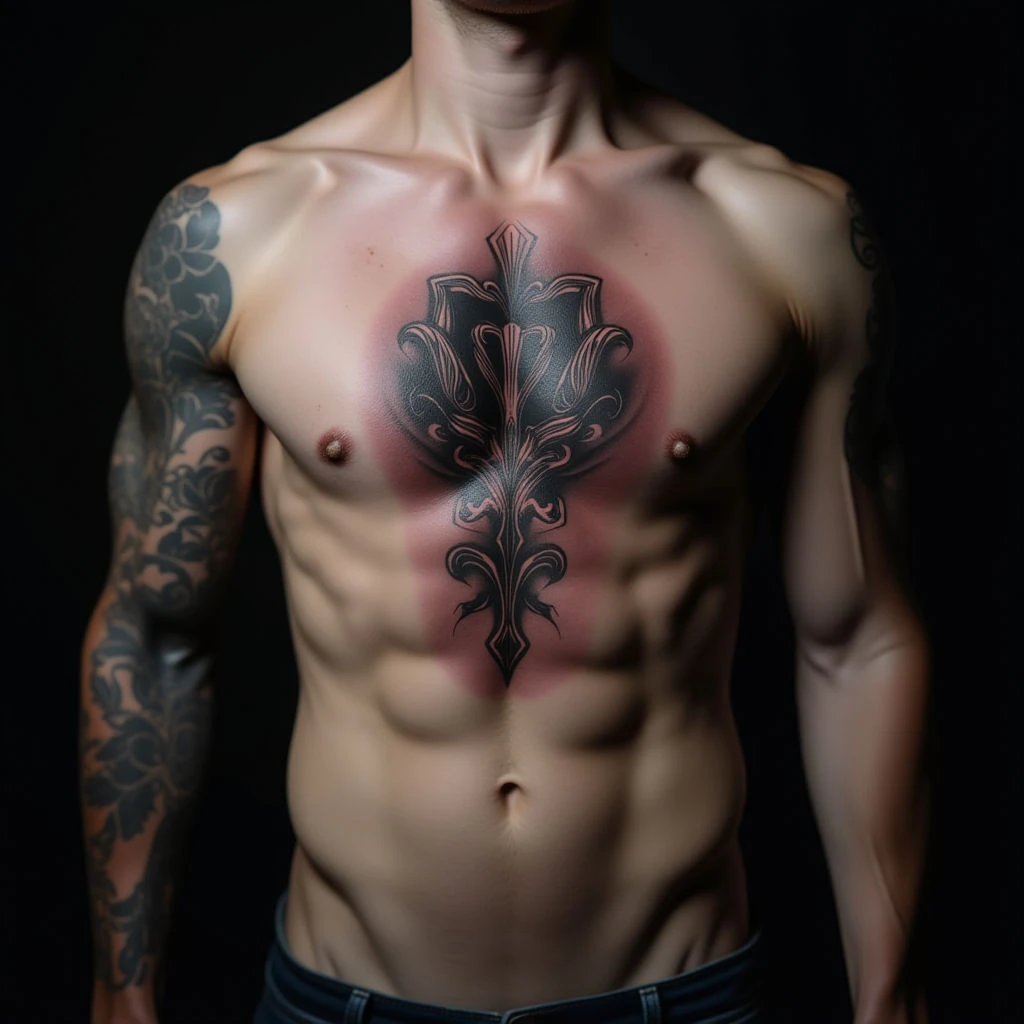 Delicate Sternum Tattoos: A Guide to Small Black-Grey Designs