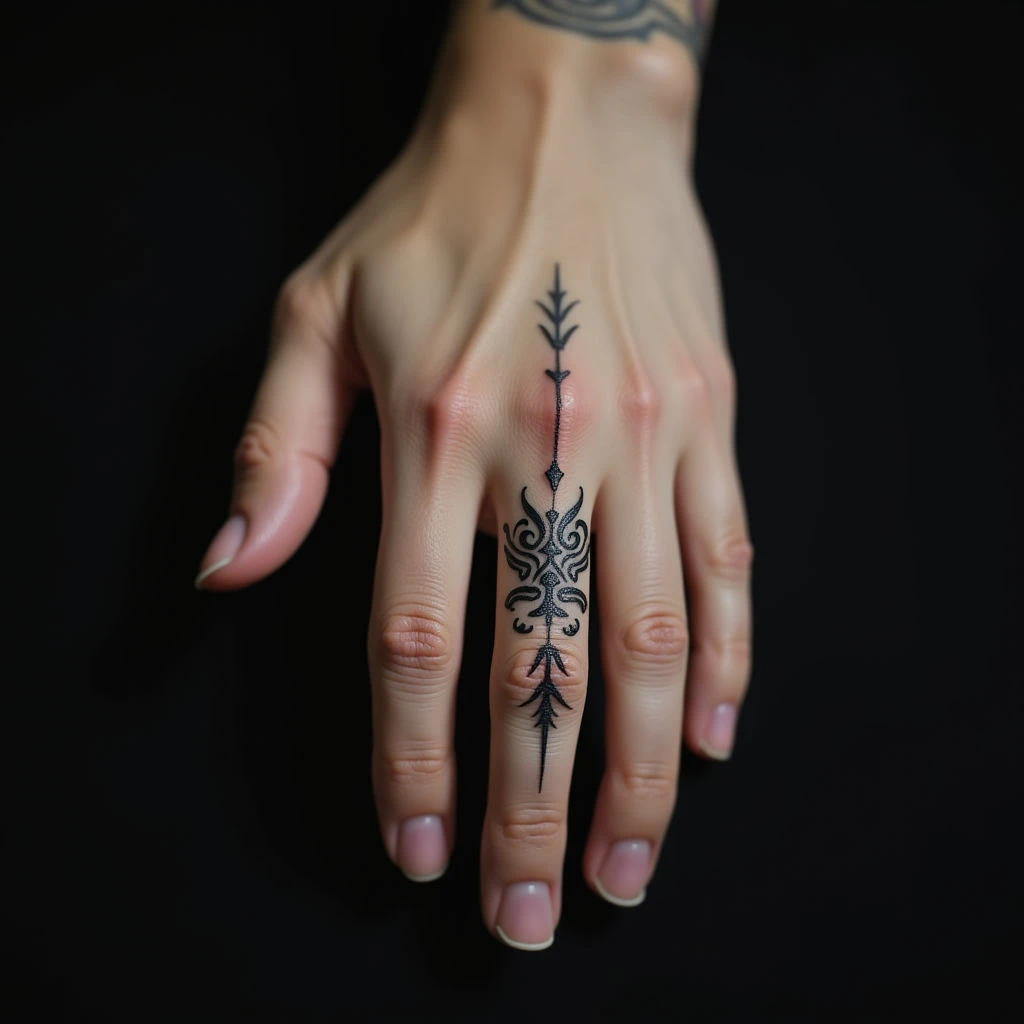Finger Blackwork Tattoos for Girls: Cool Placement Ideas