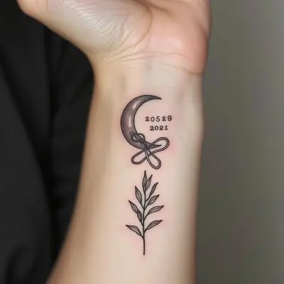 Delicate Wrist Tattoos: Moon, Infinity & Leaf Designs