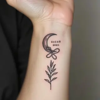 Delicate Wrist Tattoos: Moon, Infinity & Leaf Designs