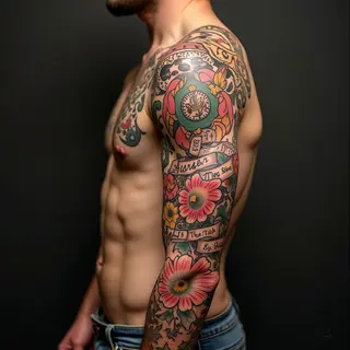 Eclectic Traditional Sleeve Tattoo Collection