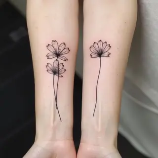 Delicate Floral Fine Line Tattoos: A Study in Minimalist Beauty