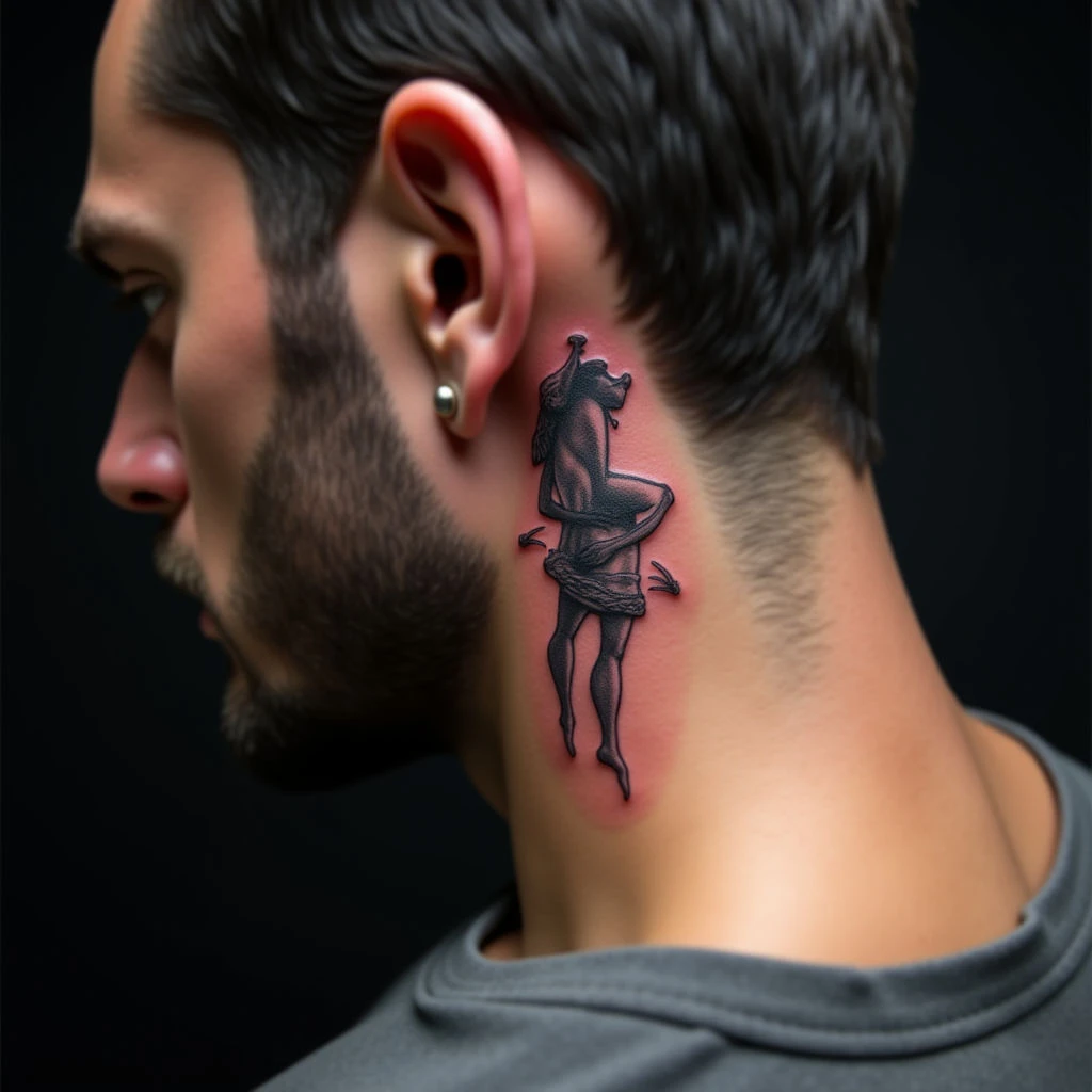 Meaningful Small Tattoos for Guys: Behind the Ear Linework Designs