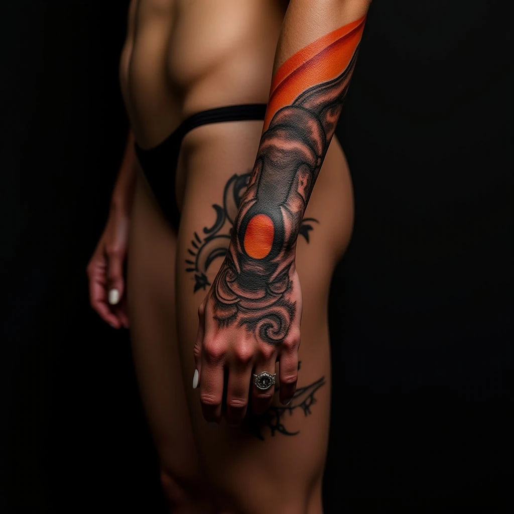 Striking Biomechanical Side Wrist Tattoos for Women with Deep Meaning