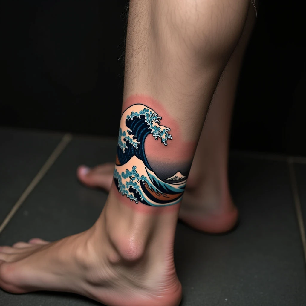 Ankle Wave Tattoo: Riding the Tides of Meaning & Resilience