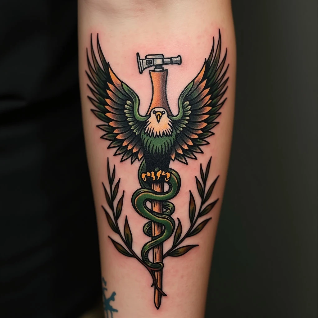 Traditional Forearm Animal Tattoo Trio