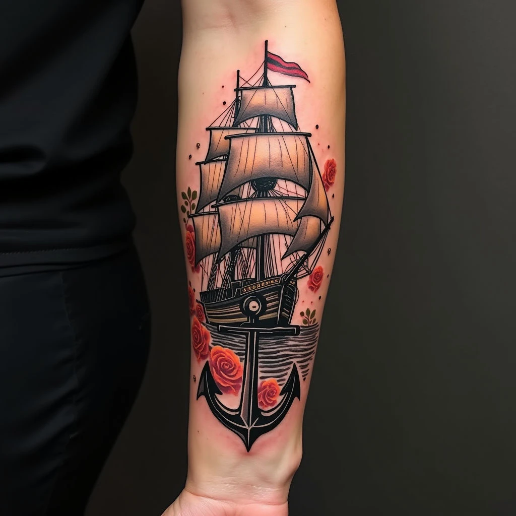 Traditional Forearm Tattoo Design