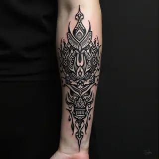 Intricate Tribal Forearm Tattoo Design