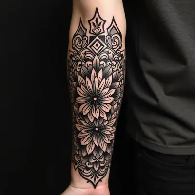 Intricate Tribal Forearm Tattoo Design