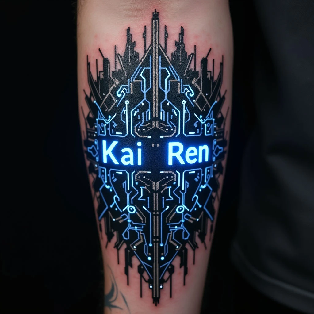 Tattoo Your Sons' Names: Futuristic Cybernetic Designs