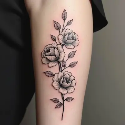 Elegant Floral Temporary Tattoo Design