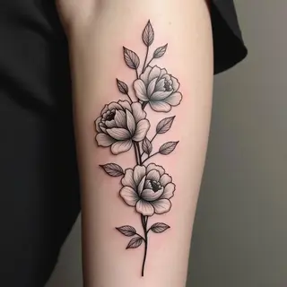 Elegant Floral Temporary Tattoo Design