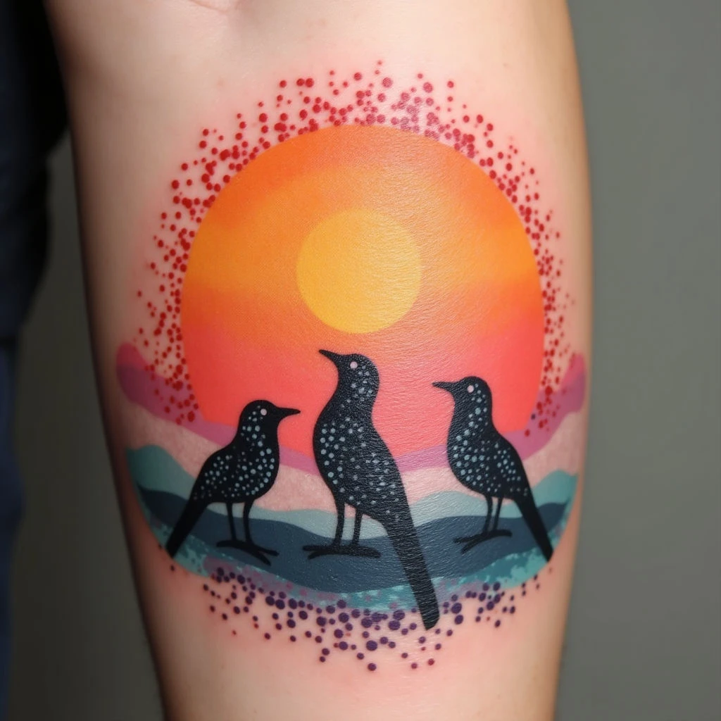 The Songbird's Tale: Unveiling the Meaning of Three Little Birds Tattoos