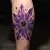 Purple Watercolor Old School Calf Tattoo Design