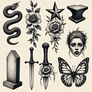 Classic Flash Tattoo Collection: Traditional Motifs