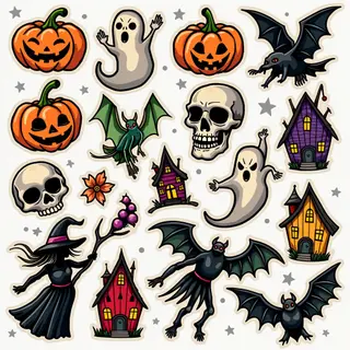 Spooky Halloween Flash Tattoo Designs