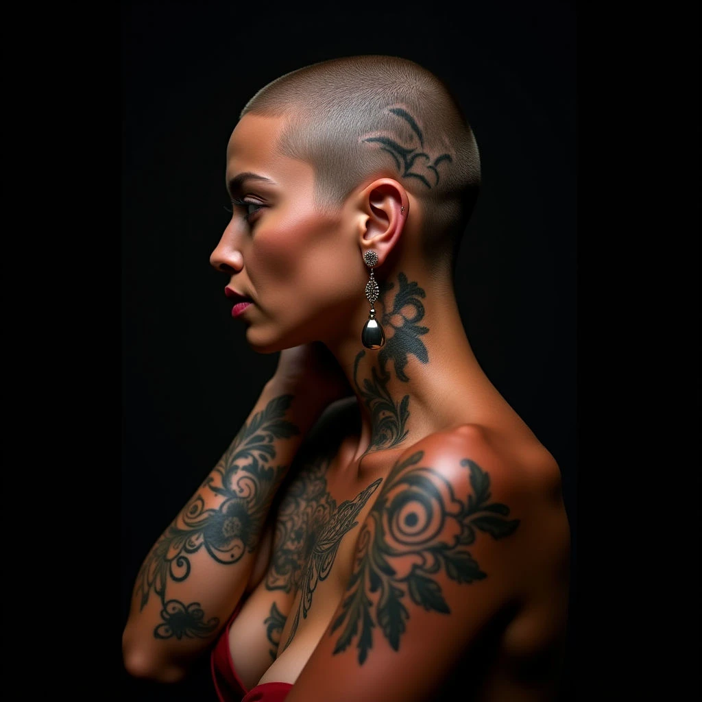 Dramatic Head Tattoos: Traditional Cover-Up Ideas for Arms