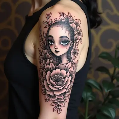 Namakubi and Floral Design: A Traditional Japanese Tattoo Inspiration