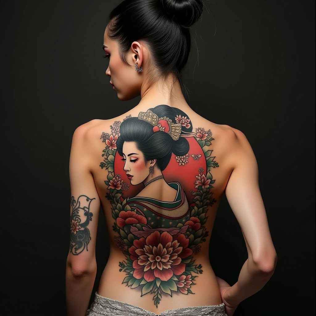 Full Back Japanese Tattoo: A Geisha's Tale