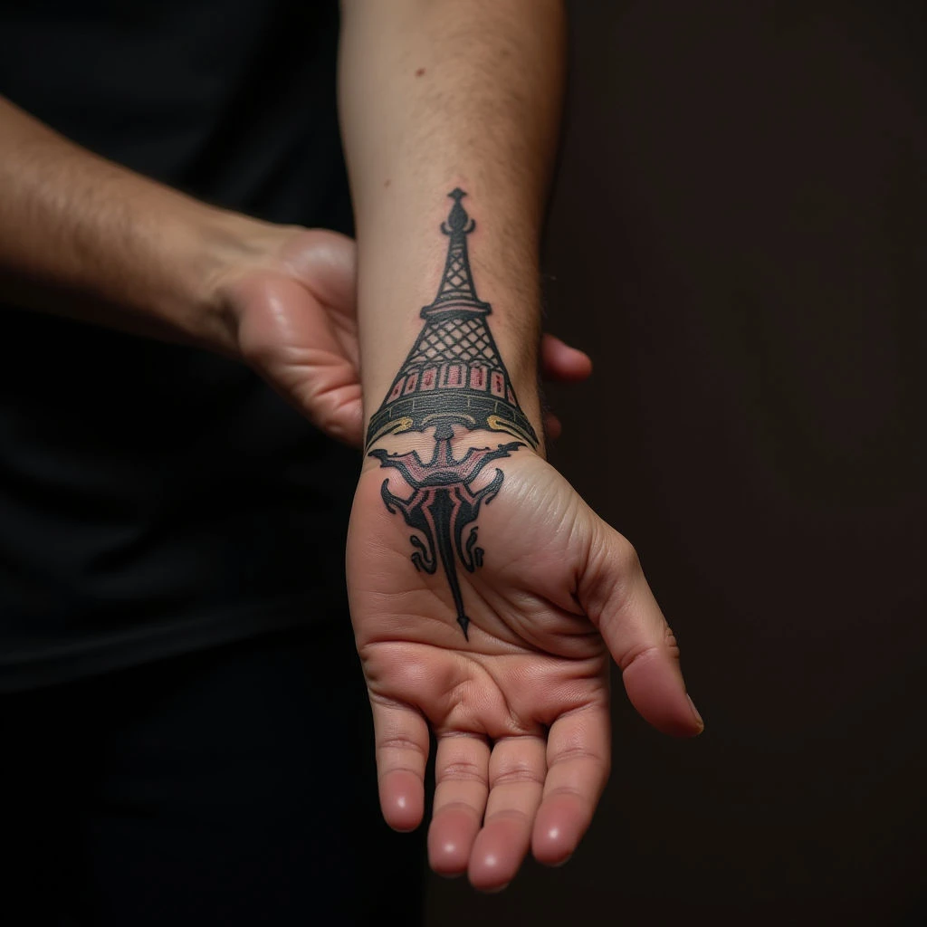 Gold Traditional Lettering Tattoos for Boys - Wrist Designs