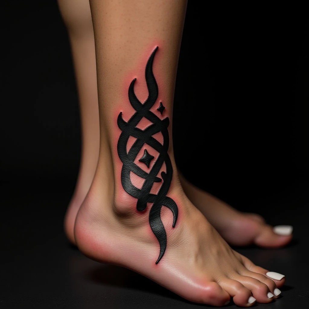 Tribal Ankle Tattoos: Symbolizing Strength & Growth