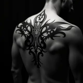Striking Neo-Traditional Tribal Back Tattoos for Men