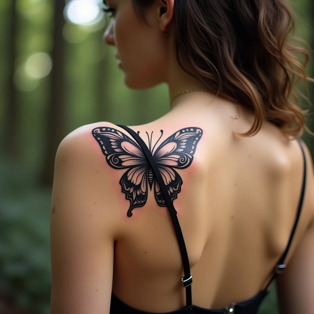 Tribal Butterfly Tattoo Design Inspiration