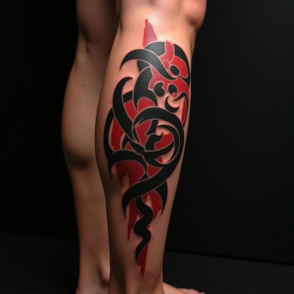 Japanese Tribal Family Tattoos for Your Calf