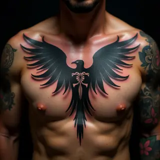 Striking Gothic Tribal Sternum Tattoos for Men