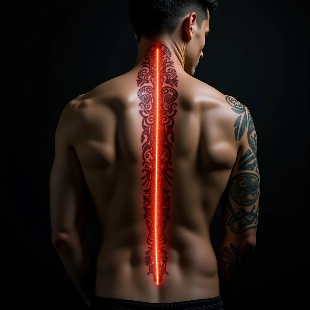 Neon Maori Spine Tattoos for Guys: Meaning & Design