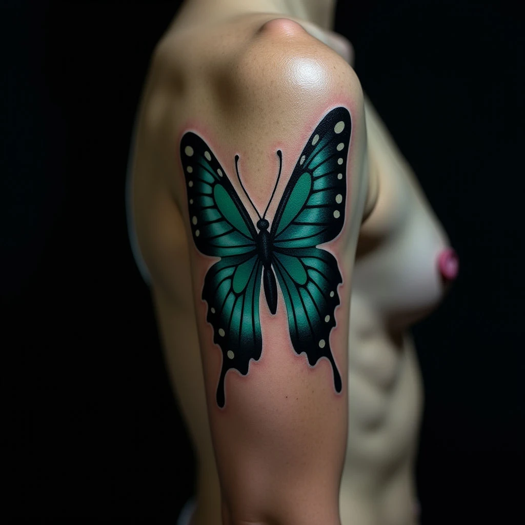 Surreal Tribal Butterfly Hand Tattoos: A Blue-Green Guide