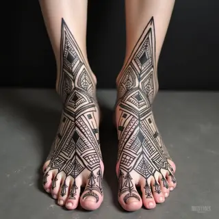 Sacred Foot Tribal Tattoo