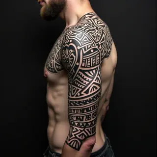 Intricate Tribal Sleeve Tattoo Design