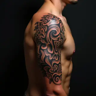 Polynesian Tribal Tattoos: Watercolor & Metallic Symbolism