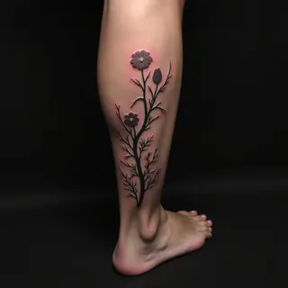 Lost Boy Tattoo Ideas: Linework Designs for the Calf