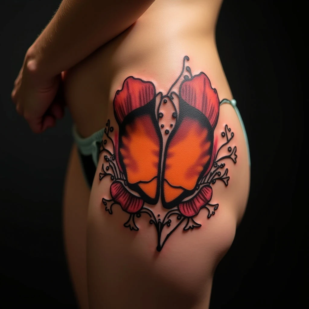 Twin Brother & Sister Tattoo Ideas for the Hip (XL)