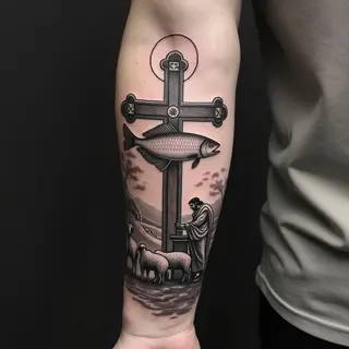 Unique Christian Tattoos for Men: Forearm Inspiration