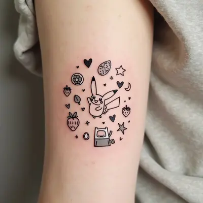 Playful Flash Tattoo Collection: Doodles & Quirky Motifs