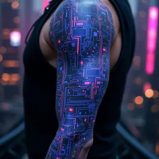 Unique Tattoo Cover Up Ideas for Men: Cyberpunk & Futuristic Designs