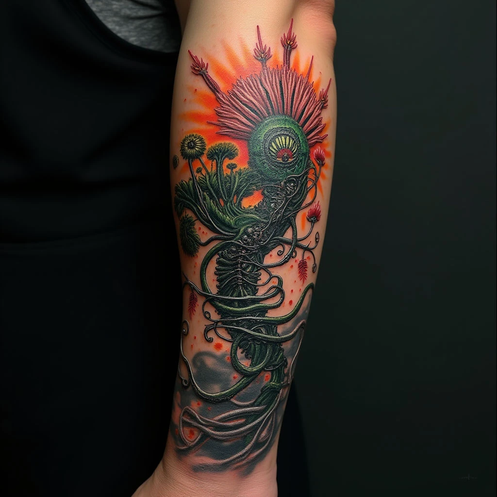 Unique Tattoo Designs for Men's Arms: A Bio-Organic Vision
