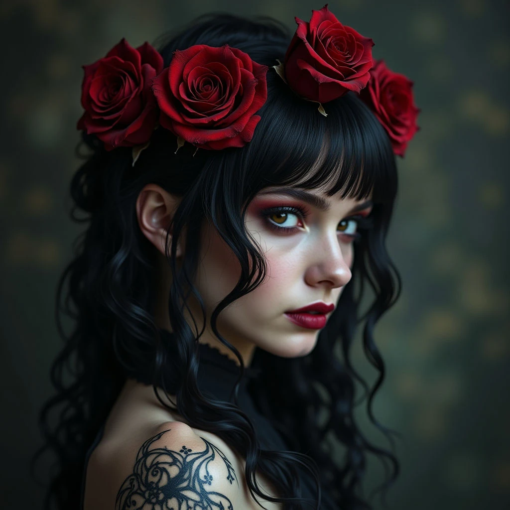 Ethereal Darkness: Upper Arm Tattoo Designs for Women