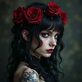 Ethereal Darkness: Upper Arm Tattoo Designs for Women