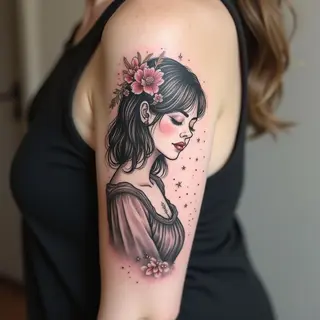 Elegant Upper Arm Tattoo Ideas for Ladies