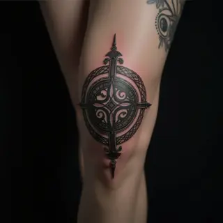 Viking Rune Tattoos on Your Knee: Blackwork Inspiration
