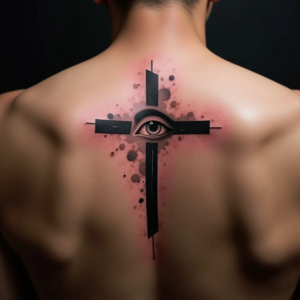 Watercolor Cross Tattoo Meaning & Symbolism on the Back