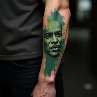 Watercolor Last Name Forearm Tattoo Designs for Men