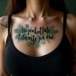 Meaningful Quote Tattoo Ideas: Watercolor Chest Piece