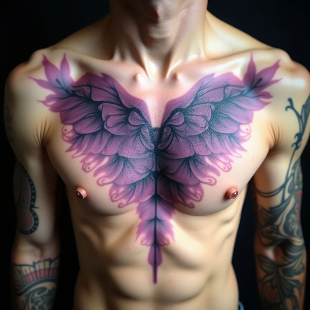 Watercolor Two Sons Tattoo Ideas for Sternums